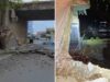 Urušena betonska konstrukcija i ograda na mostu preko Save u Gradišci; Granični prelaz privremeno zatvoren